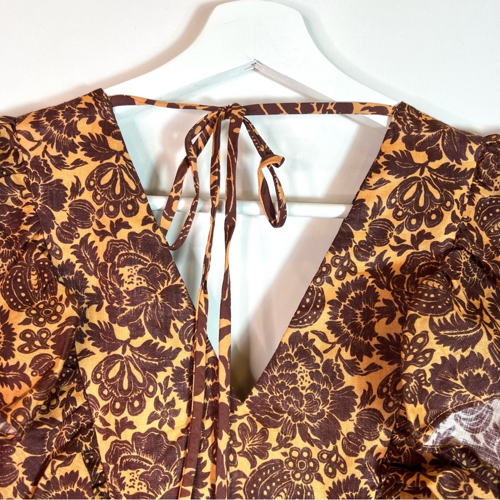 NWOT Christy Lynn Stephanie Wrap Top Sienna Linen Size Medium - Picture 11 of 16